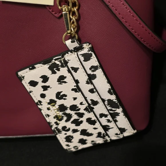 Trina Turk Rose Leather Handbag with Card Holder - Picture 2 of 6